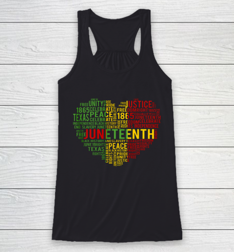 Juneteenth Heart Black History Afro American African Freedom Racerback Tank