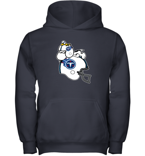 Snoopy And Woodstock Resting On Tennessee Titans Helmet 8vfz snoopy and woodstock resting on tennessee titans helmet youth hoodie 43 front navy