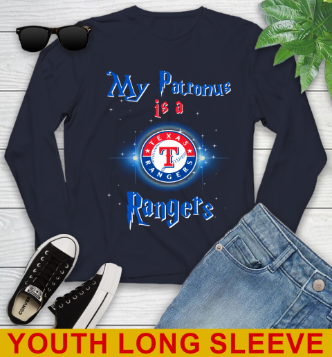 MLB Baseball Harry Potter My Patronus Is A Texas Rangers Youth Long Sleeve 2
