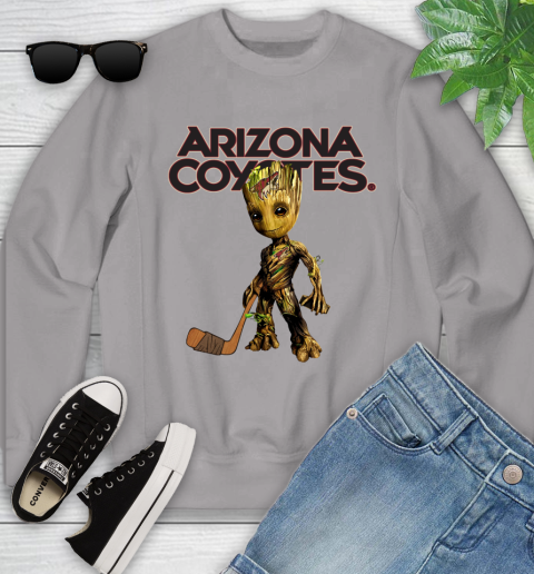 Arizona Coyotes NHL Hockey Groot Marvel Guardians Of The Galaxy Youth Sweatshirt 4