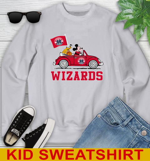 NBA Basketball Washington Wizards Pluto Mickey Driving Disney Shirt Youth Sweatshirt 4