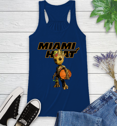 Miami Heat NBA Basketball Groot Marvel Guardians Of The Galaxy Racerback Tank 9