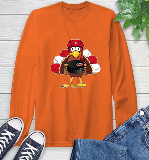 Carolina Hurricanes Turkey Thanksgiving Day Long Sleeve T-Shirt 5