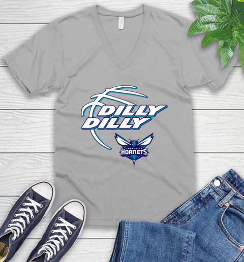 NBA Charlotte Hornets Dilly Dilly Basketball Sports V-Neck T-Shirt 4