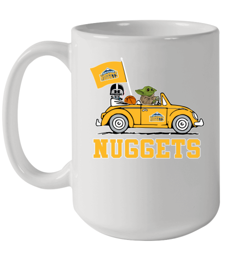 NBA Basketball Denver Nuggets Darth Vader Baby Yoda Driving Star Wars Shirt Ceramic Mug 15oz