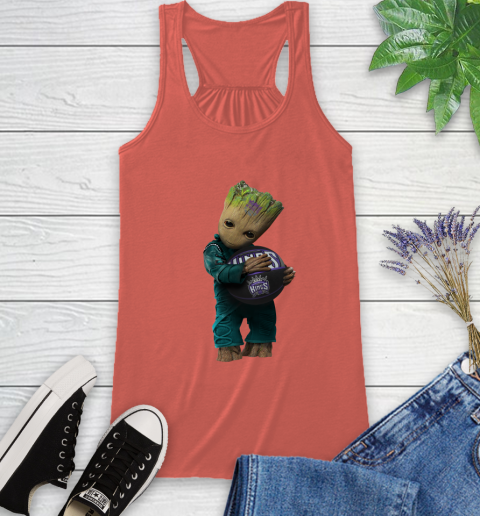 NBA Groot Guardians Of The Galaxy Basketball Sports Sacramento Kings Racerback Tank 4
