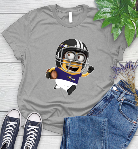 NFL Baltimore Ravens Minions Disney Football Sports Women's T-Shirt 10