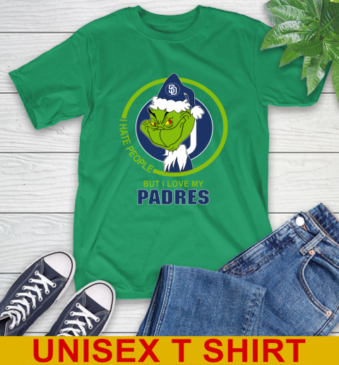 San Diego Padres MLB Christmas Grinch I Hate People But I Love My Favorite Baseball Team T-Shirt 7