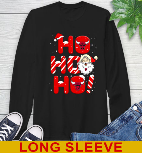 Chicago Bulls NBA Basketball Ho Ho Ho Santa Claus Merry Christmas Shirt Long Sleeve T-Shirt