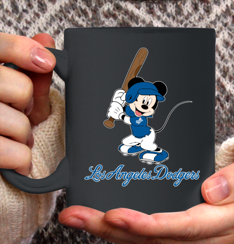 MLB Baseball Los Angeles Dodgers Cheerful Mickey Mouse Shirt Ceramic Mug 11oz