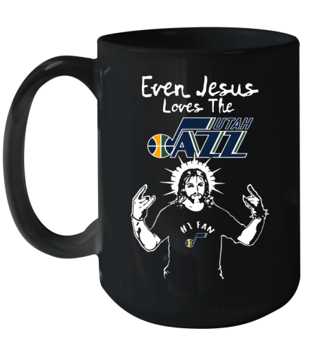 Utah Jazz NBA Basketball Even Jesus Loves The Jazz Shirt Ceramic Mug 15oz