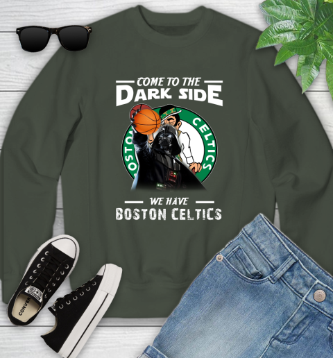 NBA Come To The Dark Side We Have Boston Celtics Star Wars Darth Vader Basketball Youth Sweatshirt 9