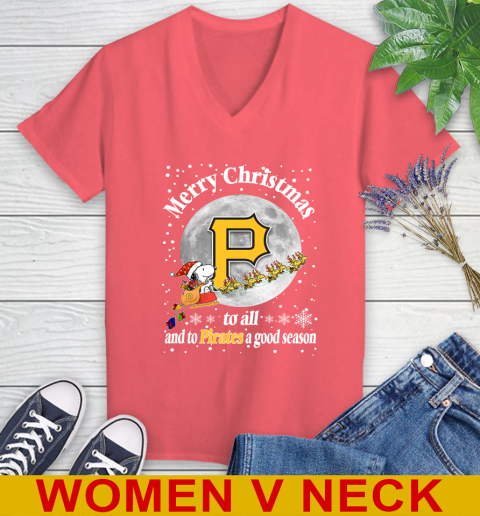 Pittsburgh Pirates Merry Christmas To All And To Pirates A Good Season MLB Baseball Sports Women's V-Neck T-Shirt 6