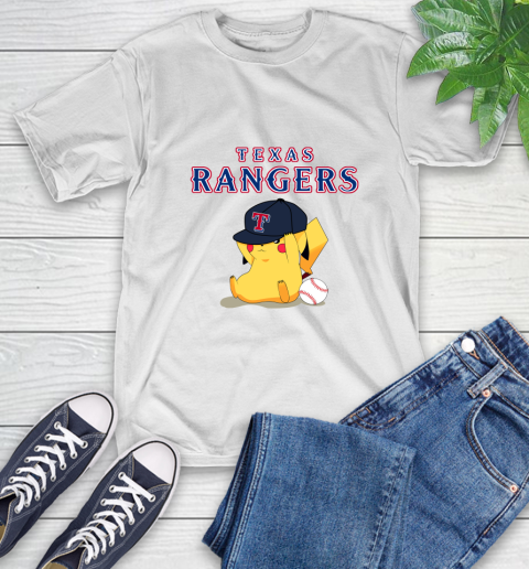 MLB Pikachu Baseball Sports Texas Rangers T-Shirt