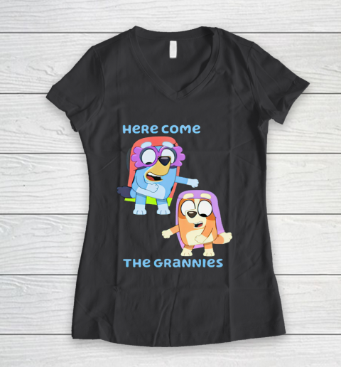 Blueys Shirt Here Come The Grannies Women's V-Neck T-Shirt 6