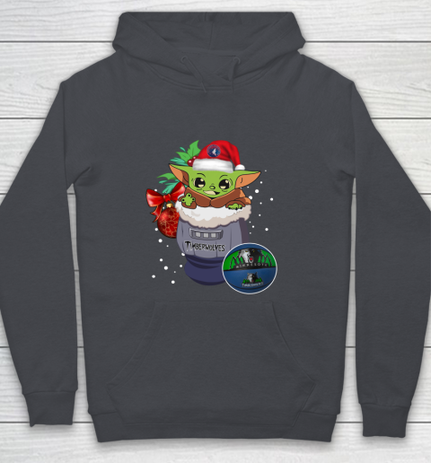 Minnesota Timberwolves Christmas Baby Yoda Star Wars Funny Happy NBA Youth Hoodie 7