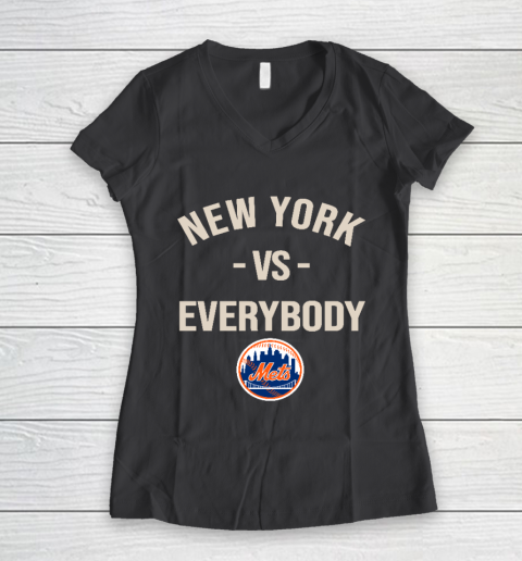New York Mets Vs Everybody Women's V-Neck T-Shirt 6