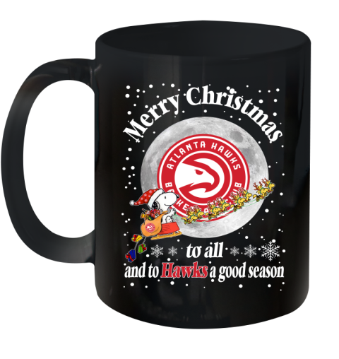 Atlanta Hawks Merry Christmas To All And To Hawks A Good Season NBA Basketball Sports Ceramic Mug 11oz
