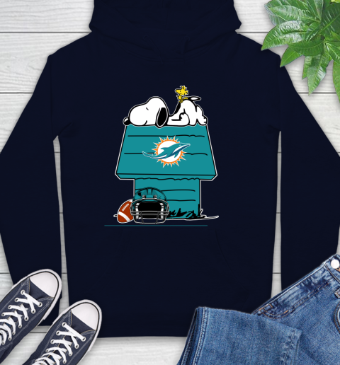 Miami Dolphins NFL Football Snoopy Woodstock The Peanuts Movie Hoodie 4