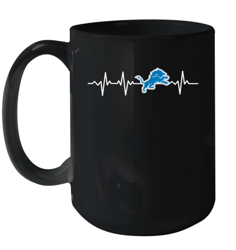 Detroit Lions NFL Football Heart Beat Shirt Ceramic Mug 15oz