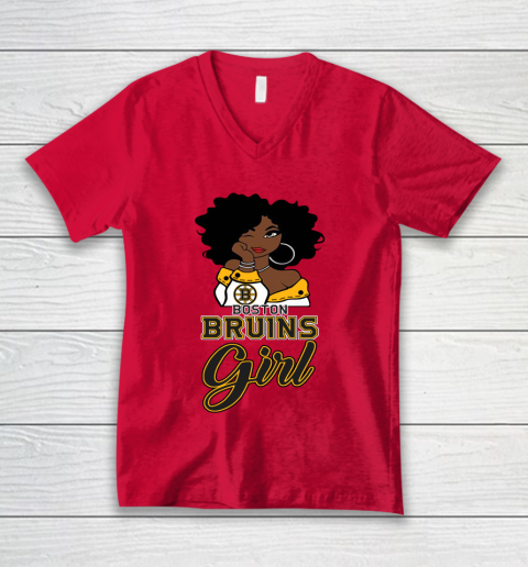 Boston Bruins Girl NHL V-Neck T-Shirt 7