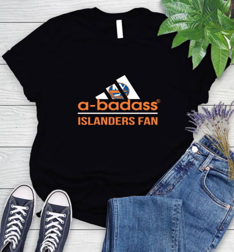 NHL A Badass New York Islanders Fan Adidas Hockey Sports Women's T-Shirt