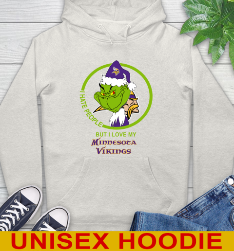 Minnesota Vikings NFL Christmas Grinch I Hate People But I Love My Favorite Football Team Hoodie 12