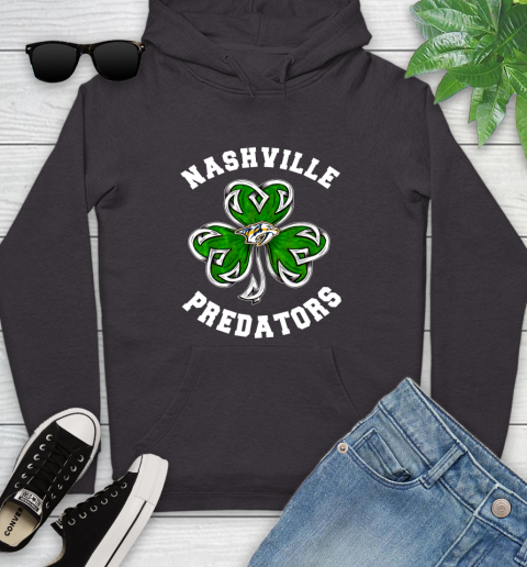 NHL Nashville Predators Three Leaf Clover St Patrick's Day Hockey Sports Youth Hoodie 8