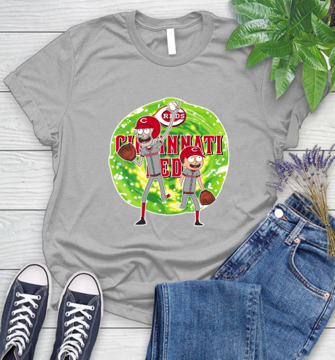 MLB Cincinnati Reds Rick And Morty Baseball Sports Women's T-Shirt 5
