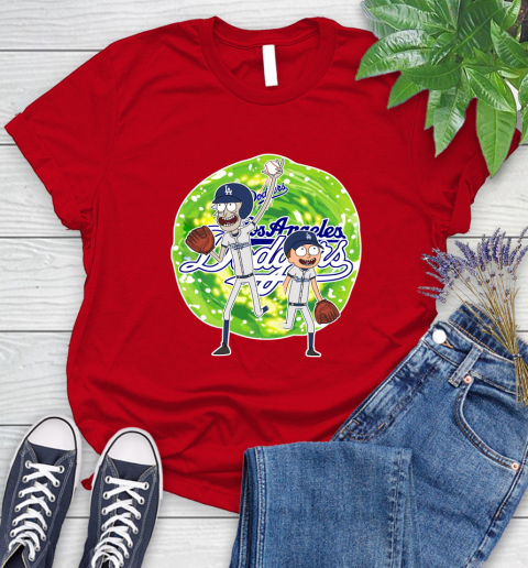 MLB Los Angeles Dodgers Rick And Morty Baseball Sports Women's T-Shirt 9