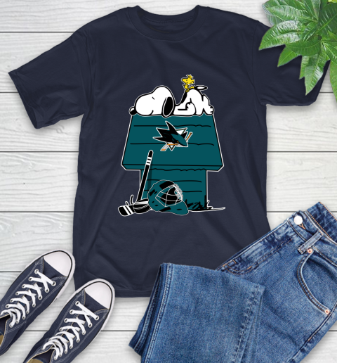 San Jose Sharks NHL Hockey Snoopy Woodstock The Peanuts Movie T-Shirt 4