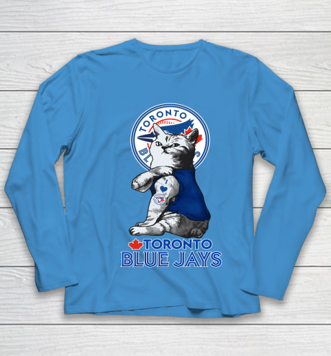 MLB Baseball My Cat Loves Toronto Blue Jays Youth Long Sleeve 5