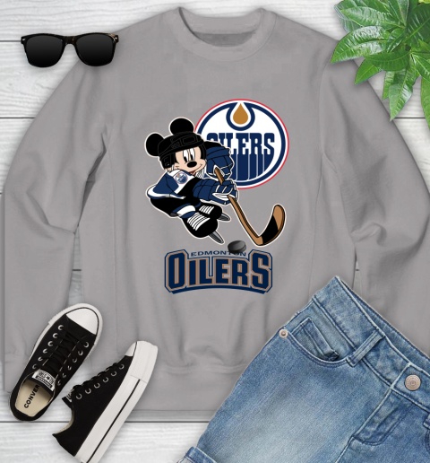 NHL Edmonton Oilers Mickey Mouse Disney Hockey T Shirt Youth Sweatshirt 4