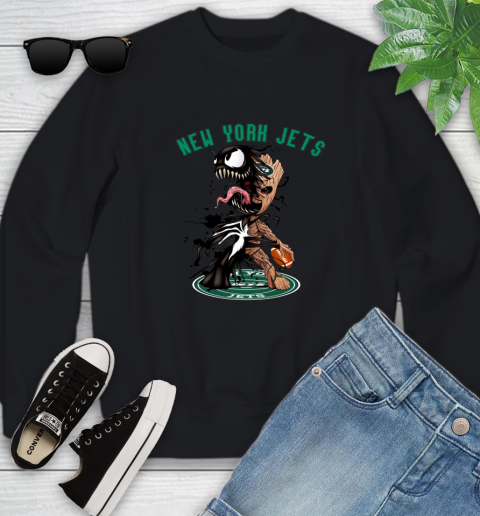 NFL New York Jets Football Venom Groot Guardians Of The Galaxy Youth Sweatshirt 2