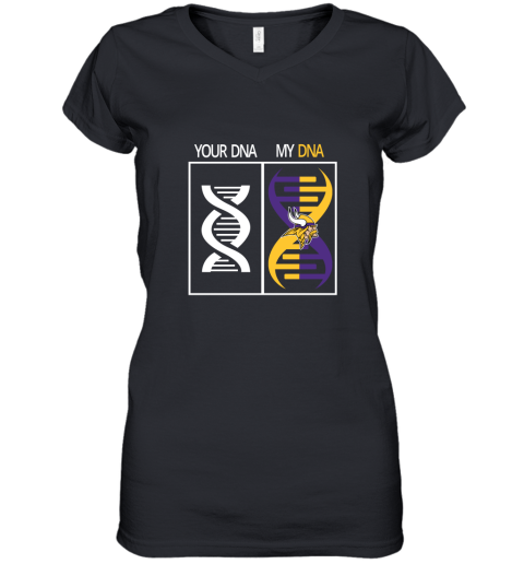 My DNA Is The Minnesota Vikings Football NFL Women's V-Neck T-Shirt