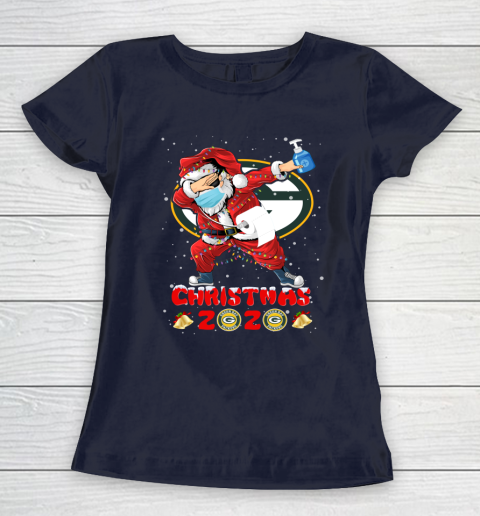 Green Bay Packers Funny Santa Claus Dabbing Christmas 2020 NFL Women's T-Shirt 2
