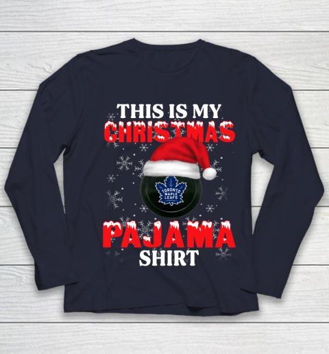 Toronto Maple Leafs This Is My Christmas Pajama Shirt NHL Youth Long Sleeve 2