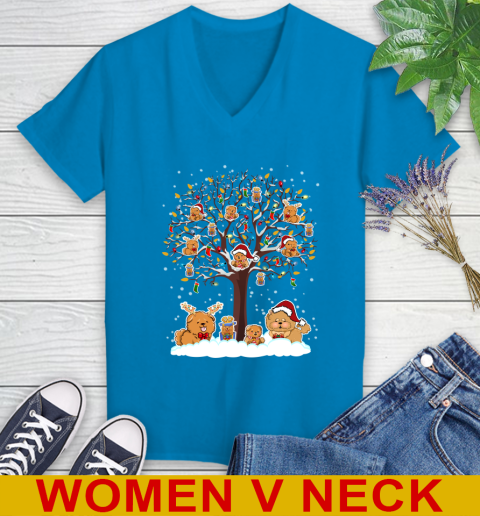 Chow Chow dog pet lover light christmas tree shirt 79