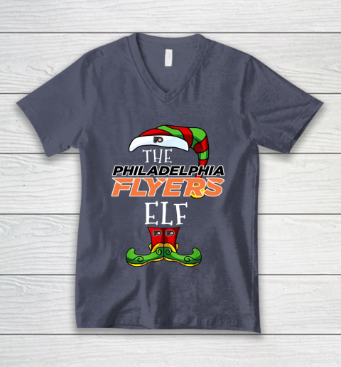 Philadelphia Flyers Christmas ELF Funny NHL V-Neck T-Shirt 7