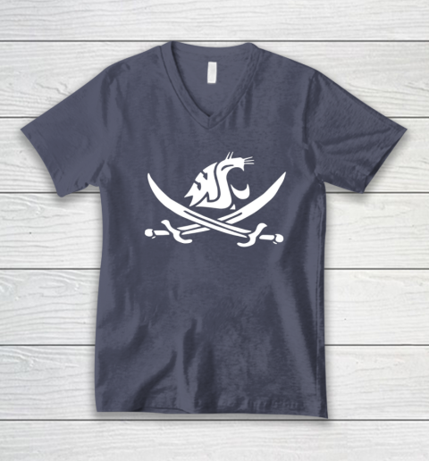 WSU Pirate Shirt Mike Leach WSU Pirate Sword V-Neck T-Shirt 6