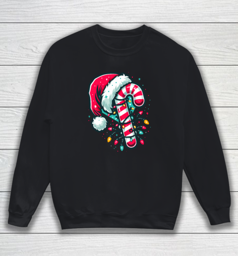 Candy Cane Crew Christmas Lights Family Matching Xmas Sweatshirt