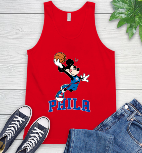 NBA Basketball Philadelphia 76ers Cheerful Mickey Mouse Shirt Tank Top 6
