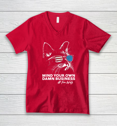 Mind Your Own Damn Business Harris Waltz Cat Lady V-Neck T-Shirt 5