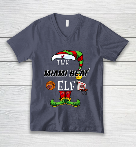 Miami Heat Christmas ELF Funny NBA V-Neck T-Shirt 7