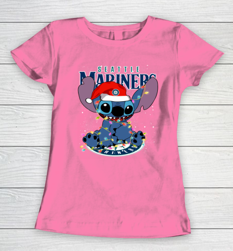Seattle Mariners MLB noel stitch Baseball Christmas Women's T-Shirt 9