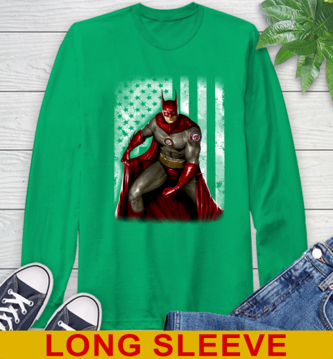 Washington Nationals MLB Baseball Batman DC American Flag Shirt Long Sleeve T-Shirt 8
