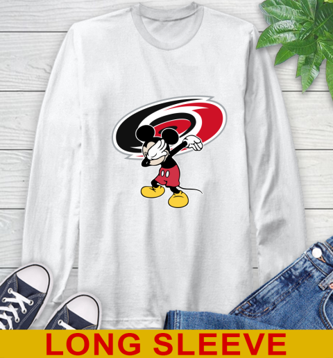 Carolina Hurricanes NHL Hockey Dabbing Mickey Disney Sports Long Sleeve T-Shirt