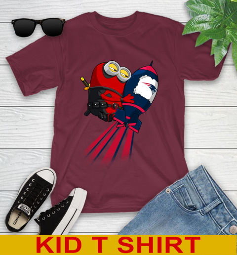 NFL Football New England Patriots Deadpool Minion Marvel Shirt Youth T-Shirt 5