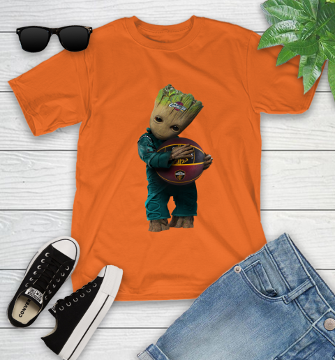 NBA Groot Guardians Of The Galaxy Basketball Sports Cleveland Cavaliers Youth T-Shirt 7