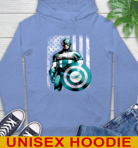 Miami Dolphins NFL Football Captain America Marvel Avengers American Flag Shirt Hoodie 11
